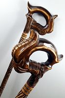 33 inch ROUND HORSE Cane Walking Stick Wooden Handmade Men's Accessories