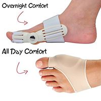 2-Pack Bunion Corrector Splint w/Gel Bunion Sleeve - Overnight and All Night Support - Hallux Valgus Fixed Toe Straightener Bunion Aid Splint Protection