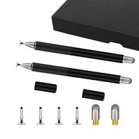 MoKo Universal Stylus Pen, (2 Pack) 2 in 1 Precision Pen with 4 Replaceable Fine Point Discs + 2 Fiber Tips Compatible Apple iPad Mini/Air/Pro/iPhone/Samsung/Tablet, All Capacitive Touch Screen Device
