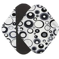 TONSEE Reusable Sanitary Pads for Women, Washable Menstrual Pad (M: 25.5 * 18cm, Black)