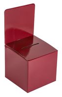 MCB - Medium Cardboard Box - Ballot Box - Suggestion Box - Raffle Box - Ticket Box - with Removable Header for Tabletop Use (10 Pack, Red)