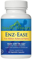 ENZ-Ease Advanced Pain Relief Joint & Muscle Pain Formula- Potent Herbal Extracts and Systemic Enzymes for Aches and Pains from Overexertion or Exercise Helps Flexibility. Non-GMO Vegetarian 60 caps