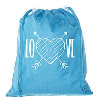 Valentine's Day Bags, Mini Drawstring Cinch Backpacks, Valentines Day Gift Bags - Baby Blue CA2655VAL S3