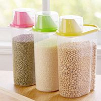 hudiemm0B Rice Cereal Bean Dry Food Storage Dispenser Container Sealed Box with Lid 1.9/2.5L Yellow 1.9l