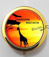 BlackKey Hakuna Matata On Sunset 3-Compartment Decorative Pocket Gift Box Case Organizer for Pill, Color 2 -1287