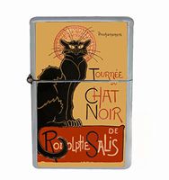Chat Noir Nightclub Poster Flip Top Oil Cigarette Lighter
