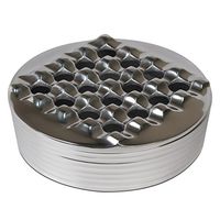 The Big Easy Tobacco Accessories 7.5" Round Grid Cigar Ashtray, Silver
