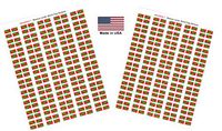 Made in USA! 100 Country Flag 1.5" x 1" Self Adhesive World Flag Stickers, Two Sheets of 50, 100 Sticker Flags Total (Basque Lands)