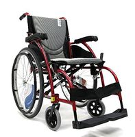 New Karman S-Ergo 105 ( S-Ergo105F16RSP ) Ergonomic Wheelchair with Fixed Footrest in Red - 16" Seat & FREE Wheelchair Seatbelt!