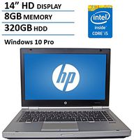 HP 14in HD Elitebook 8470P Intel Dual Core i5 2.6Ghz Processor, 8GB Memory, 320GB HDD, DVD, VGA, RJ45, Windows 10 Professional (Renewed)