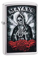 Custom Personalized Zippo Mayans M.C. Brush Chrome Windproof Lighter Free Engraving #49019