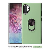 Compatible with Samsung Galaxy Note 10 PRO Case Ring Holder Kickstand Magnetic Base Dual Layer Car Mount Rotable Dual Layer Protective Silicone Back case for Samsung Galaxy Note 10 PRO (Green)