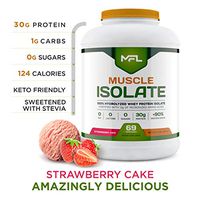 MFL 100% Isolate Protein l 30g of Protein l 12g Amino Acids l Keto Friendly l Low Carbs l 5 lbs. (Strawberry Cream)