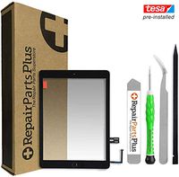 RepairPartsPlus iPad 6 2018 Screen Replacement Glass Touch Digitizer Premium Repair Kit w/Home Button with Tools (Black)