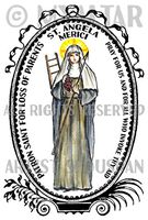 St Angela Merici Patron Saint for Loss of Parents 4"x6" Set of 6 Linen Postcards