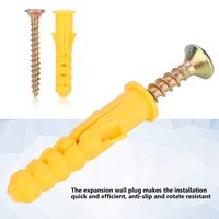 Board Wall Plastic Anchor, Expandable Anchor Tube Tapping Screw Strong Anti Rotation Fixing Tool Square Cut Bolt for Concrete Brick Dry Wall (6mm 25 Pcs/Package)