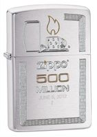 Zippo Brushed Chrome 500 Millionth Lighter, Silver