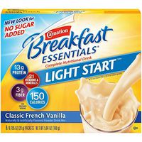 Carnation Instant Breakfast No Sugar Added, Vanilla,No Sugar Added, 8-Count/0.705 Packets (Pack - 4)