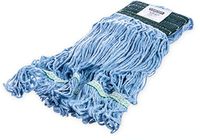 Carlisle 369448B14 Looped-End Premium Mop Head With Green Band, Medium, Blue (Pack of 12)