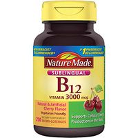 Nature Made Sublingual Vitamin B12 1000 mcg. Cherry Flavored Lozenges (.250 Count)