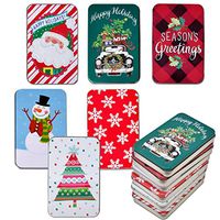 6 Pack Christmas Holiday Gift Card Tin Holders Box Set by Gift Boutique