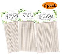 Evriholder CSTW12-AMZ Compostable Straws 100 Pack, Made of Plant-Based PLA Material, Pack of 3, Unwrapped
