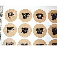 Mixed Teacup Round Stickers, Rustic Kraft Brown Seals and Labels for Tea Party Decoration and Supplies, Cupcake Toppers, by Once Upon Supplies, 1.5 Inches, 60 Stickers