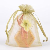 Organza Drawstring Gift Bag 8 x 12 inches 8"x12" (Quantity of 10, Old Willow)