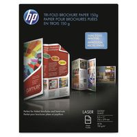 HP - Tri-Fold Laser Brochure Paper, 97 Brightness, 40lb, 8-1/2 x 11, White, 150 /Pack - Sold As 1 Pack - Rival commercial print quality, without leaving the office.