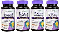 Biotin 10,000mcg Fast Dissolve, Pack of 4