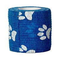 hibyebuying Adhesive Bandage, Flexible Self Adhesive Wrap Bandage Tape Printed First Aid Breathable 5cmx4.5m (1# White Paw+Blue)
