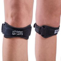 Athletec Sport Patella Knee Strap for Pain Relief and Stabilizer Support for Hiking, Soccer, Basketball, Running, Fitness, Tendinitis, Jumpers Knee, and More - Size XL/XXLin Black (One Pair)