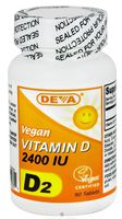 Deva Nutrition Vegan D2 Vitamin D 2400 IU, 2 Count
