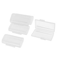 uxcell 5 Pcs Clear Plastic Storage Box Case Holder for 2 x AAA Batteries