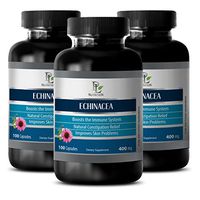 Cold Remedy Natural - ECHINACEA - Blood Circulation Supplement - 3 Bottles 300 Capsules