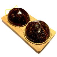 Foot Massage Reflexology Spa Muscle Release Walking Wooden Coconut Shell Dome Ball Handmade Yoga Tool 8 x 4 Inches