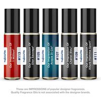 Men's Top 5 Niche Cologne Impressions #2 (Generic Versions of Niche Designer Fragrance) Sampler Gift Set of 5 10.35ml Roll-ons