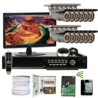 GW Security Inc 12CHE2 16 Channel H.264 960H and D1 Real-Time DVR with 12 x Effio-E 700 TVL 2.8 to 12mm Vari-Focal Lens Security Camera System (Black)