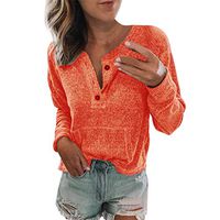 Women Off Shoulder Sweatshirt Slouchy Wifey Shirt Long Sleeve Pullover Tops Orange