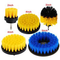 HIFROM Set of 5 Power Scrubber Cleaning Drill Brush Kit Medium Soft PP Brushes For Bathroom Surfaces Tub Sink Shower Toilet Tile and Grout