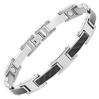 Mens Black Carbon Fiber Titanium Magnetic Bracelet 8.5" By Willis Judd
