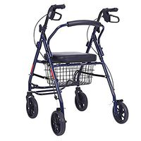 DAGCOT Trolley Four Wheel Walker, Folding Can Sit Walking Frame Portable Shopping Cart