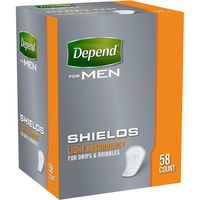 Depend Men Sheilds Light Absorbency 58 CT (Pack of 6)