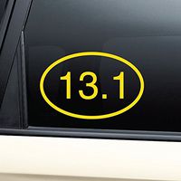 Nashville Decals 13.1 Marathon Euro Oval Vinyl Decal Laptop Car Truck Bumper Window Sticker - Yellow