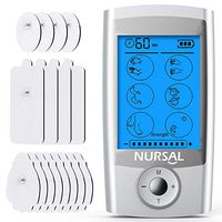 [16 Thicker Pads] NURSAL EMS TENS Unit Muscle Stimulator, 16 Modes Rechargeable Electric Pulse Muscle Massager for Pain Relief (FDA Approved)