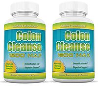 Colon Cleanse 1800 Max Weight Loss Detox Cleanse All Natural with Acai Fruit and Fennel Seeds 60 Capsules Per Bottle 2 Bottles