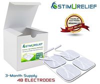 StimURelief 48 Pack 2" Square TENS & EMS Electrodes - (3 Month Supply)
