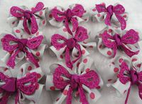 20 Pcs Mini Grosgrain Ribbon Flowers Hand-Woven Bow Wedding Decoration Appliques (Silver)
