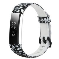 Tkasing for Fitbit Alta/Alta HR Wristband with Metal Clasp for Fitness Activity Tracker, Silicon Wrist Bands Replacement Accessories for Fitbit Alta/Alta HR(no Tracker) (Pattern06, Free Size)