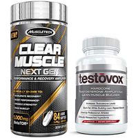 Clear Muscle Next Gen (84 Capsules) & Testovox (60 Capsules) - Most Advanced Muscle & Strength Building Combo. High Performance Bodybuilding Supplement Stack